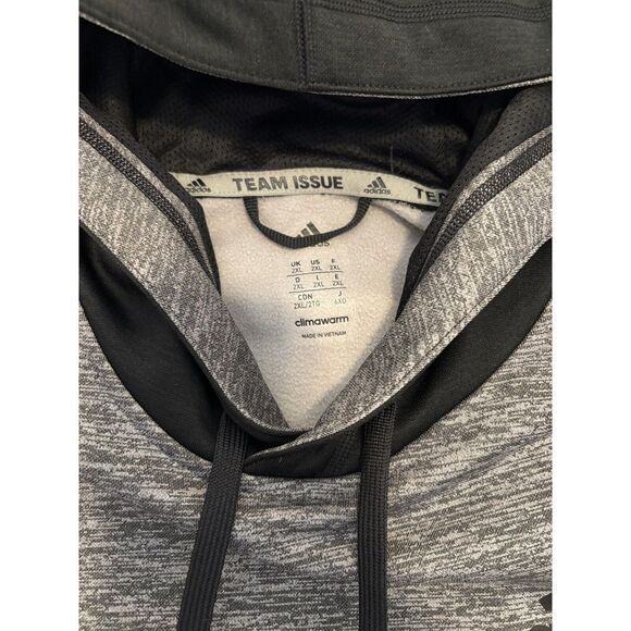 Adidas Mens Climawarm Pullover Hoodie Black/Gray Size 2XL - Picture 2 of 3